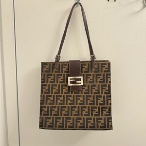 Vintage Authentic Fendi Logo Tote